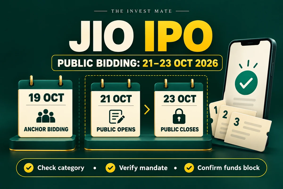 Jio IPO calendar: anchor bidding 19 October, public bidding 21–23 October 2026